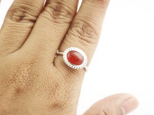 Natural Carnelian 925 Sterling Silver Handmade Oval Gemstone Stackable Bezel <b>Ring</b> For Women - Product Image 5