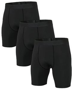 Niksa Lot de 3 shorts de sport pour hommes à taille haute et élastique pour le sport, la remise en forme, le jogging et la course à pied (1004 L) - Product Image 1