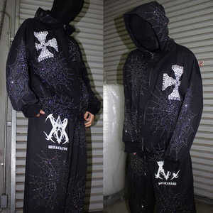 สเวตสูทมีฮู้ดพิมพ์ลายได้ตามต้องการแนวสตรีทแวร์500มีฮู้ดโอเวอร์ไซส์สไตล์วินเทจผ้ากรดซีดจาง - Product Image 5