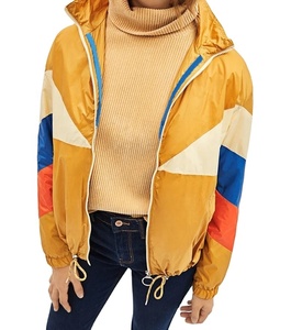 Veste coupe-vent en nylon pour femme de qualité supérieure avec logo personnalisé, blocs de couleur, patchwork, respirante, veste coupe-vent unie pour femme, automne - Product Image 2
