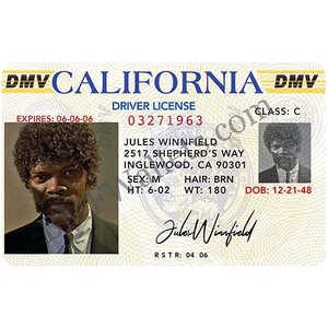 การ์ดสะสมใบขับขี่ของจูลส์ วินฟิลด์ จากพูลป์ ฟิกชั่น - Product Image 2