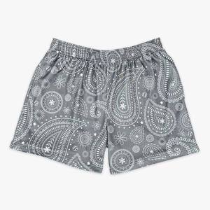 Short de bain imprimé à motif Paisley pour hommes, séchage rapide, taille élastique, short décontracté en rose et violet - Product Image 3