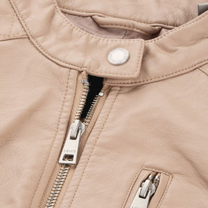 Chaqueta de cuero genuino de la mejor calidad para mujer para Otoño e Invierno Transpirable y patrón sólido Procesamiento terminado - Product Image 6