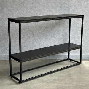 Rubber Wood & Iron Frame <b>Console</b> <b>Table</b> 120x30x85cm Minimalist Design Convertible <b>for</b> <b>Entry</b> Villa Living Room Hotel Bedroom Use - Product Image 4