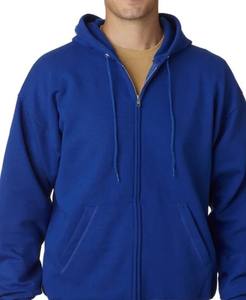 Hombres Comfort Blend Eco Smart Full-Zip Hoodie 100% Algodón Patrón Sólido Forrado Invierno Estilo Casual Punto Liso Teñido - Product Image 1