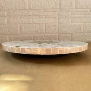Plateau rond en bois de haute qualité organisateur de plateau tournant incrustation de nacre pour les aliments fabriqués au Vietnam pour une utilisation en cuisine - Product Image 2