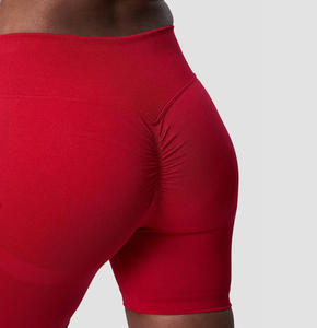 Unisex Plus Size Solid Red Seamless <b>Tights</b> | High Waist Compression Eco-Friendly Breathable Fitness Shorts - Product Image 4