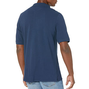 Vente en gros de polos en toile de couleur unie respirante de haute qualité pour le travail décontracté et le golf pour hommes - Product Image 3