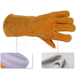 Servicio OEM/ODM, Diseño Personalizado, Guantes de Soldadura Resistentes al Calor para Protección de Manos, Guantes de Trabajo Profesionales de Cuero Personalizados - Product Image 4