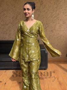 Trending Modern Designer Top Plazzo con Dupatta Set para bodas Fiestas Graduaciones Playa Más - Product Image 5