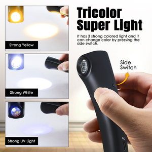 Lupa de lupa 10x, de 30mm K9 lentes de cristal, herramienta de GEMA de luz LED y UV doble, lupa recargable, escala extraíble, carga de USB-C - Product Image 4