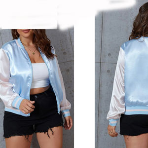 ¡Novedad de 2025! Chaqueta de satén bordada para mujer, logotipo personalizado, bordado para mujer, nuevo estilo personalizado, bombardero de satén, chaquetas de satén para mujer - Product Image 6