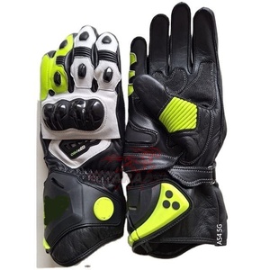 Gants de course de moto en cuir de qualité supérieure avec protection des articulations en fibre de carbone Compatibilité de l'écran tactile Grip antidérapant pour les cyclistes - Product Image 1