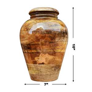 Stunning Mango <b>Wood</b> <b>Urn</b> <b>for</b> Human <b>Ashes</b> Full Size Cremates with Engraving <b>Urn</b> Name Tag - Product Image 5