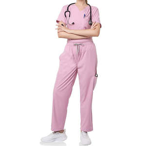 Uniformes Médicos de Manga Corta con Spandex para Hospital, Conjuntos de Enfermería con Cuello en V para Uso Hospitalario - Product Image 2