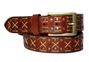 Vente en gros de ceinture en cuir brodée ceinture polo en cuir avec boucle ardillon pour hommes ceinture de sport brodée en cuir grain supérieur fournitures d'équitation - Product Image 6