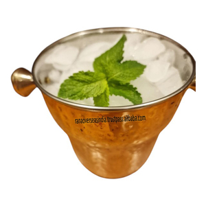 Seau à glace élégant en cuivre pur fait à la main avec poignée en laiton pour les fêtes de mariage Home Bar Outdoor Events & Gifting Bons prix - Product Image 2