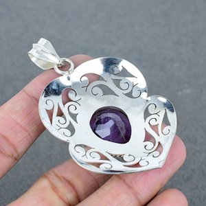 New Design Gemstone Amethyst Brass Pendant <b>Fine</b> Jewelry Cute 925 <b>Silver</b> Plated Gift Box Shape Charms Women <b>Chain</b> Necklaces - Product Image 4