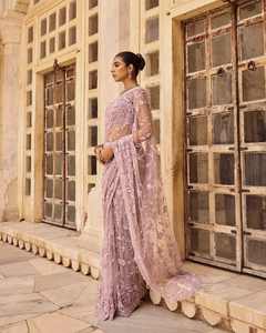 Belle qualité lourde Mono Net Saree Blouse 5MM Multy paillettes broderie travail tendance tenue pour adultes en vente! - Product Image 6