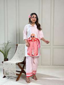 Kurti con Estampado de Figura Veticana de Tendencia, con Palazzo, Ropa Étnica Hecha a Mano para Mujeres, Bodas, Fiestas y Ocasiones Festivas - Product Image 3