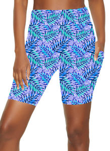 Pantalon court de haute qualité pour femmes Double face solide fleur tropicale imprimé décontracté hiver poche Shorts avec conception cousue - Product Image 4