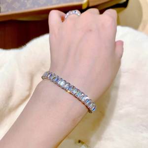 Zircon Stone 925 <b>Sterling</b> <b>Silver</b> Rhodium Plated Tennis <b>Bracelet</b> for Christmas & Party Gifts for Women - Product Image 3