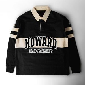 Howard University Custom Unisex HBCU Sudadera Cuello bordado Camisa de rugby para invierno Patrón sólido Ropa - Product Image 1