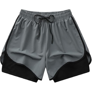 New 2025 Hot Selling Casual Fitness Shorts for Men High Quality Pockets Breathable Quick Dry <b>Knee</b> Length Drawstring Closure - Product Image 2