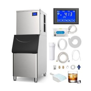 Commercial <strong>Ice</strong> <strong>Maker</strong> <strong>Machine</strong> 400Lbs/24H with 400LBS Large Storage Bin <strong>Ice</strong> Ready in Air Cooled <strong>Clear</strong> Cube <strong>Ice</strong> for Bar Business - Product Image 1