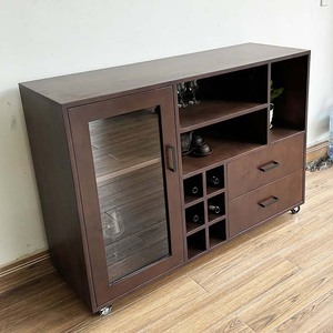 KTB68127 Natural Wood Display Cabinet Solid Oak Mahogany Plywood Antique Modern Design Style for Home Furniture-<b>Sideboard</b> - Product Image 3