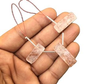 Lot de 3 pierres brutes de rutile de cuivre naturel, forme rectangulaire, style de coupe pour la fabrication de bijoux, collection de pierres, les plus vendues - Product Image 1