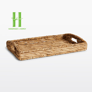 Eco-Friendly Handwoven Water Hyacinth Clothing Organizer Bohemian Style Multifunction Serving Customizable OEM Rectangle HNH - Product Image 2