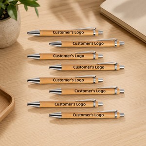 Bolígrafo de Bambú Ecológico con Logotipo Personalizado, Ancho de Escritura de 1.0 mm, Tinta Azul/Negra, Duradero y Sostenible para Uso en Oficina y Escuela - Product Image 1