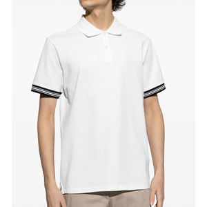 Polos informales para hombre, camisetas de polo de tela de punto transpirable con logotipo bordado personalizado de algodón 100% de alta calidad - Product Image 3