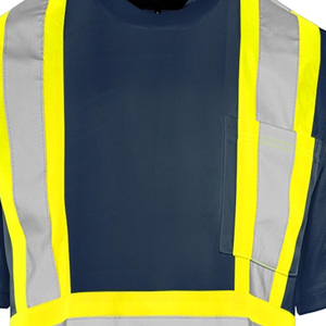 T-shirts de travail à manches courtes haute visibilité haute qualité personnalisés OEM Vêtements de sécurité réfléchissants respirants pour hommes de bonne qualité - Product Image 5