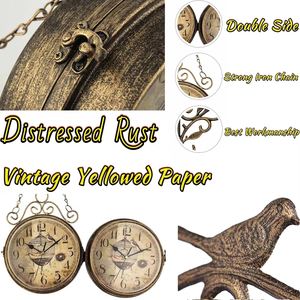 Calvin Metal <b>Wall</b> <b>Clock</b> <b>Wall</b> Hanging Home Decor Office Decor Iron Antique Hanging <b>Clocks</b> Double Sided Two Faces - Product Image 5