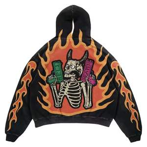 เสื้อฮู้ดพิมพ์ลาย3D แอซิด425gsm ฟอกสีพิมพ์ลายพัฟโลโก้ได้ตามต้องการ - Product Image 5