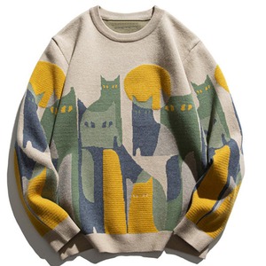 Vente en gros Pull-over d'hiver à col rond en tricot personnalisé pour hommes Pull-over pour hommes Grande taille Vêtements en tricot pour hommes Chandails surdimensionnés pour hommes - Product Image 1