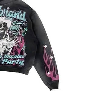 Sudadera con Capucha Casual de Moda para Hombre, de Invierno, Oversize, de Alto Gramaje, Bordada, Estilo Urbano, con Cordón Ajustable, 100% Algodón, Sensación Cómoda - Product Image 3