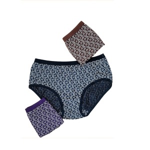 Venta Directa de Fábrica Paquete de 3 Pantis de Encaje Estampado de Corte Alto para Mujer Estilo Cotidiano Tejido de Punto para Chicas - Product Image 3