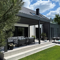 Pergola bioclimatique extérieure en aluminium avec lames orientables, taille OEM, imperméable, pour jardin