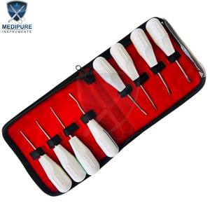 Premium Set of 8 Dental Luxating <b>Elevators</b> Root Extraction Kit Oral Surgery Dental Instruments for Dentists Periodontal Ligament - Product Image 2