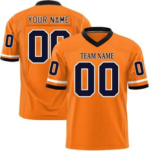 Maillots de football américain OEM Logo d'équipe personnalisé Manches Rayures maille polyester à séchage rapide Noms numéros Impression par sublimation - Product Image 1