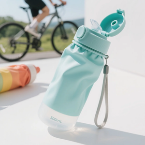 Aangepaste 500Ml Bpa-Vrije Zachte Kolf Opvouwbare Opvouwbare TPU Waterfles Met Één Hand Flip-Deksel Voor Hydratatiepakket Oem - Product Image 4