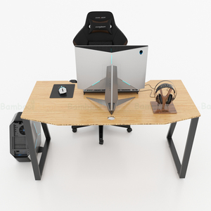 โต๊ะเกมมิ่ง GBamboo GB38014-Ergonomic ขนาด 70x140 ซม. รุ่น Trapez II ขาไม้พลาสติก วัสดุ MDF ผิวเคลือบเมลามีน สำหรับคอมพิวเตอร์ - Product Image 3