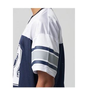 Uniforme de fútbol americano Diseño personalizado Su propio equipo de sublimación Blanco Azul Adulto Camiseta de fútbol americano - Product Image 4