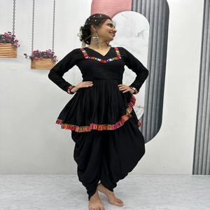 Riyon Navratri Special Kediyu Dhoti Set Intricate Gamathi Work Real Mirror Embellishments Ready-to-Wear Traditional Festivals - Product Image 6