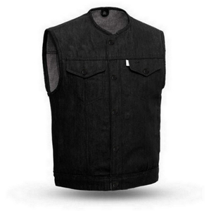 Gilet de moto en denim pour homme avec rembourrage en diamant et poches pour armes à feu, service OEM d'automne, vêtement décontracté respirant à séchage rapide - Product Image 5
