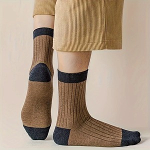 Calcetines de tripulación para hombre, calcetín tobillero informal cómodo transpirable, bloque de Color, calcetines suaves absorbentes de sudor, calcetines masculinos de moda de alta calidad - Product Image 5