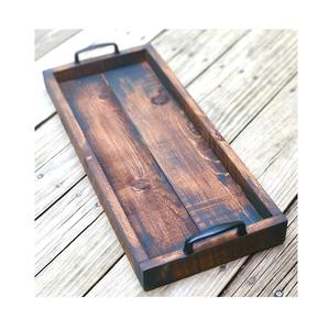 Bandeja de madera natural para comedor, sala de estar o entrada, artículo de decoración rústica para servir a las necesidades de organización o exhibición - Product Image 1